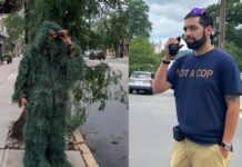 NJ Cop Disguises Himself as a Shrub to Bust 74 Distracted Drivers NJ Cop Disguises Himself as a Shrub to Bust 74 Distracted Drivers